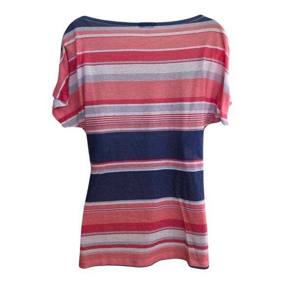 Cache Y2K Short Sleeve Striped Top 100% Cotton Made In USA Medium - Picture 2 of 6